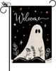 Halloween Garden Ag Ghost Black Burlap Double Sided 12.5x18 Inches Halloween Holiday Welcome Sign for Yard Lawn Home Outdo GGX