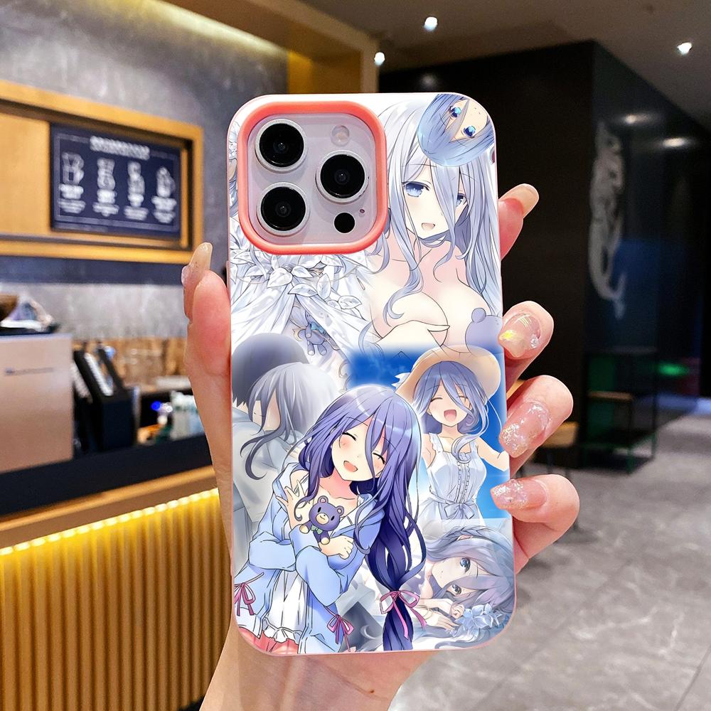 Date a Live Mio Takamiya Jelly Double layer Pink Mobile Phone Case for iPhone 17 16 15 14 13 12 11 Air Pro Max Plus Protective iPhone 15