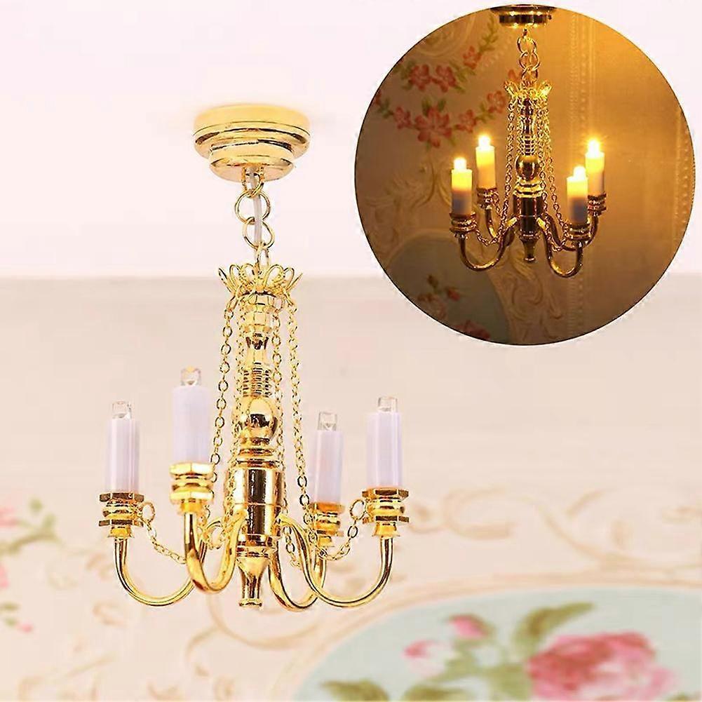 Mini Doll House Chandelier LED Lamp Battery Operated Lights Pendant Lamp Light