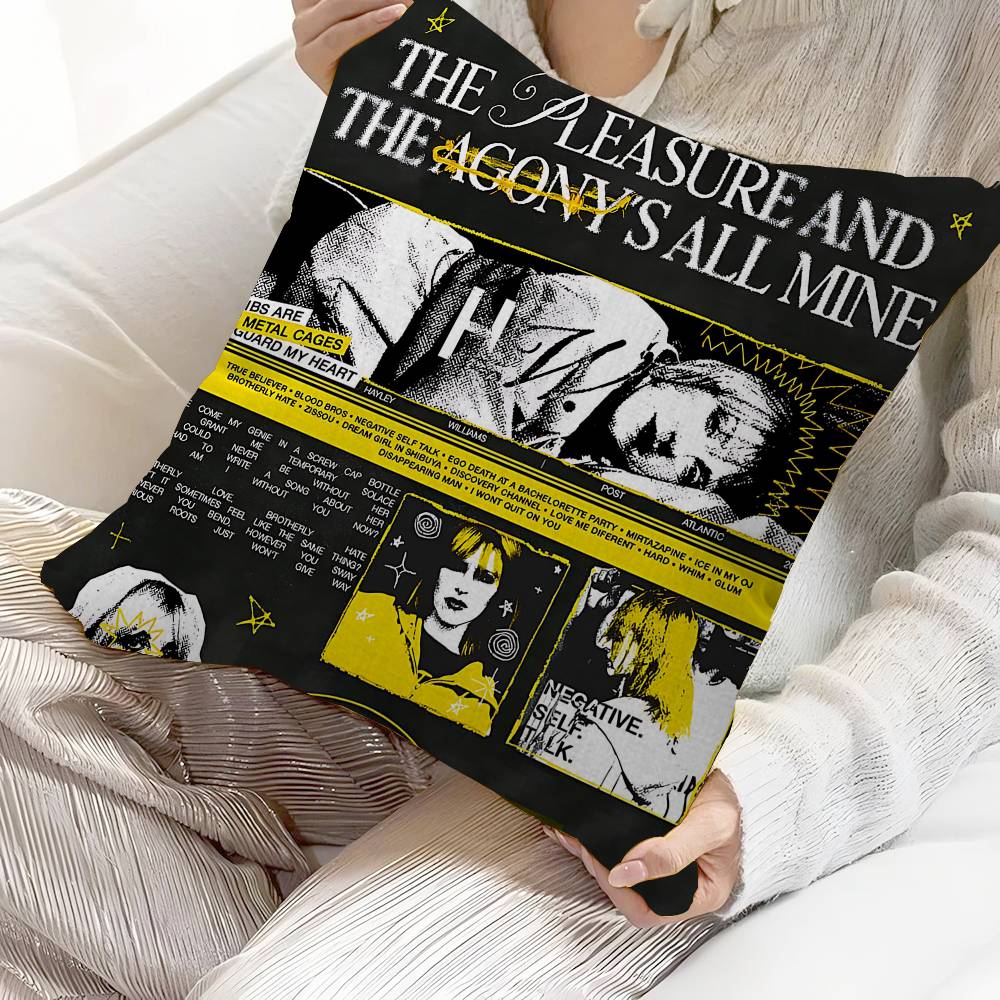 

H-Hayley W-Williams Singer Personalized Picture Text Home Decorative Pillows Household Gifts 45x45cm 12x12Inch