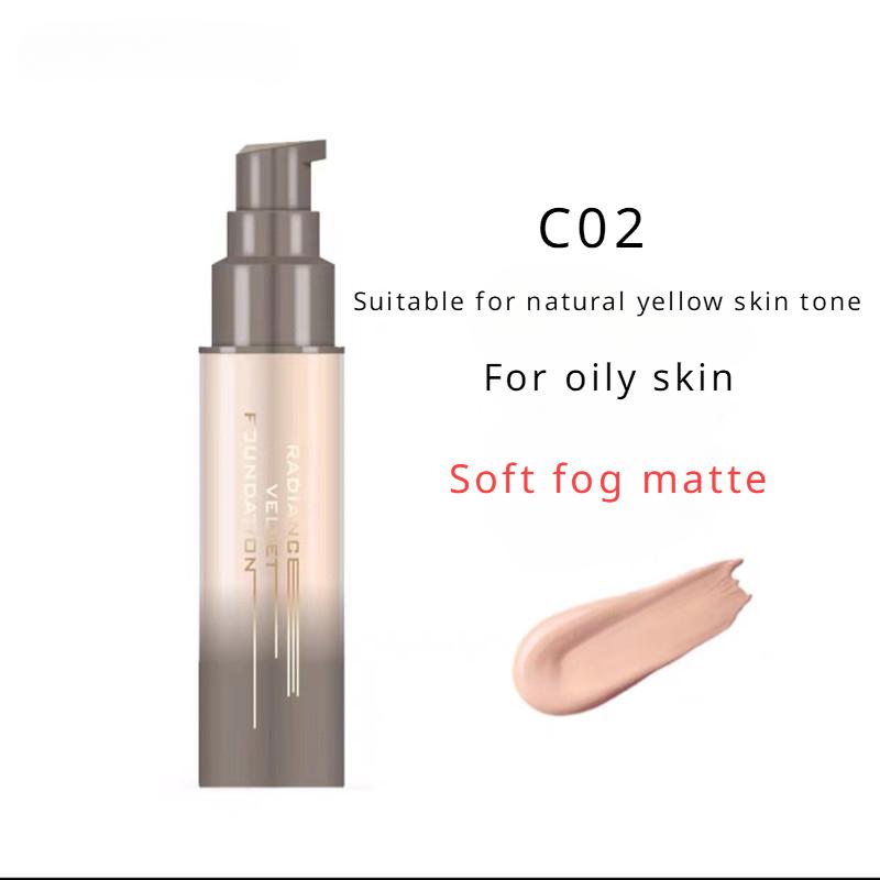 Liquid Foundation, 24-hour Full Coverage Matte Finish Seamless Coverage Long-lasting, Streak-free Concealer For Combination And Oily Skin