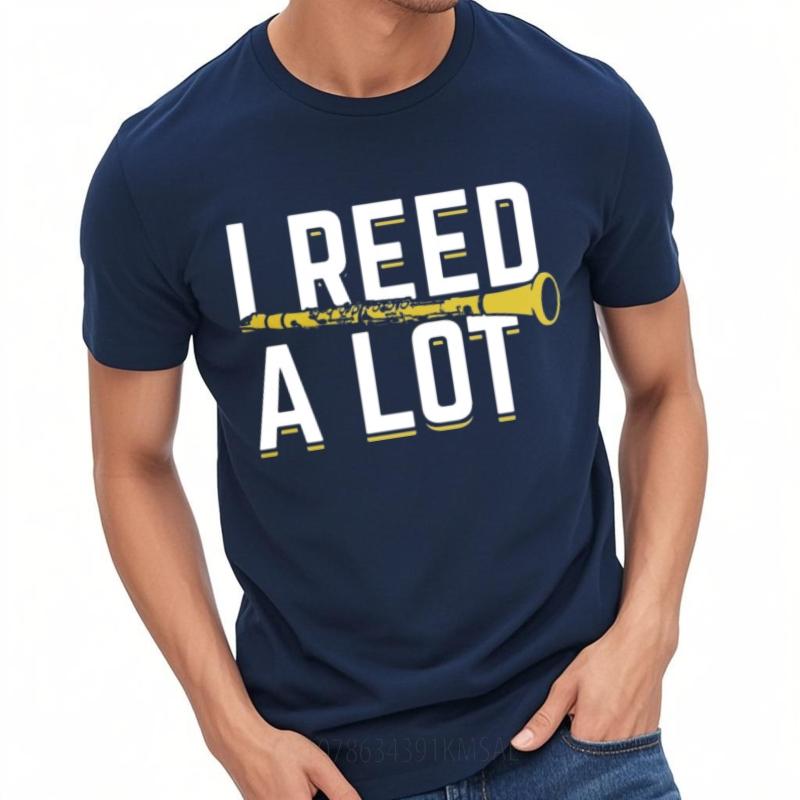 Solid Color Teeshirt Unisex Short Sleeve Tshirt Casual I Reed A Lot With Saxophone Graphic Comfort For Him Teeshirt Basic Tee