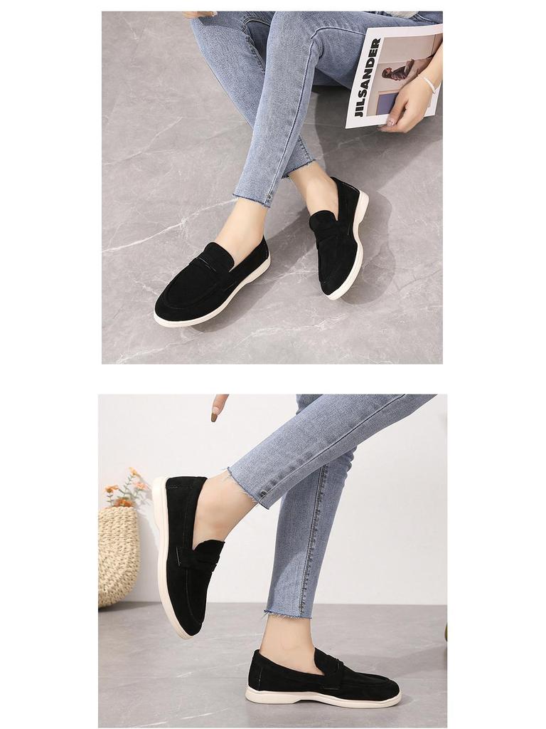 2024 Podzim Dámské Retro Britské Nazouvací Lodičky - Velká Velikost Ležérní Baleríny