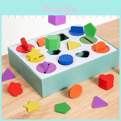 Wooden Shape Sorting Box Educational Toy For Kids With Bright Colors And Cognitive Development