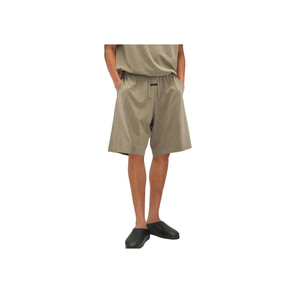 Fear of God Essentials Relaxed Fleece Sweatshort With Piping Homestead Heather Men Bottoms Tan 160SP254553F