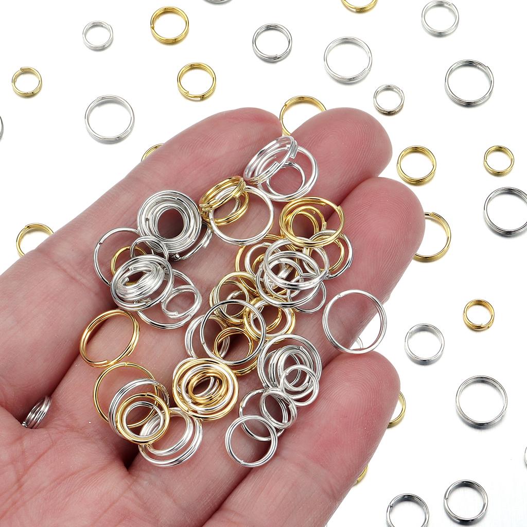 1 Box Metal Open Jump Rings Kit Gold Silver Color Double Loops Split Rings For DIY Bracelet Earring Making Connector Accessories