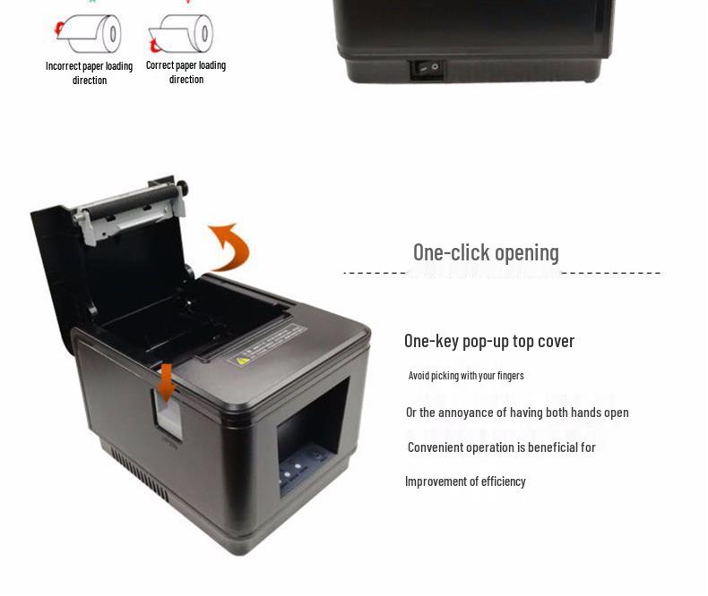 Haoshun HS8017C Hochgeschwindigkeits-Thermodrucker für die Küche mit automatischem Papierschneider
