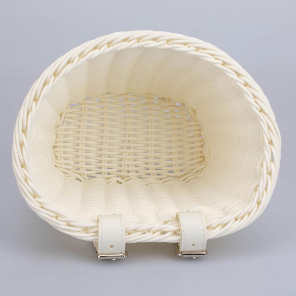 Colorful Woven Rattan Bike Basket for Children's Bicycle - Washable Frame Accessory