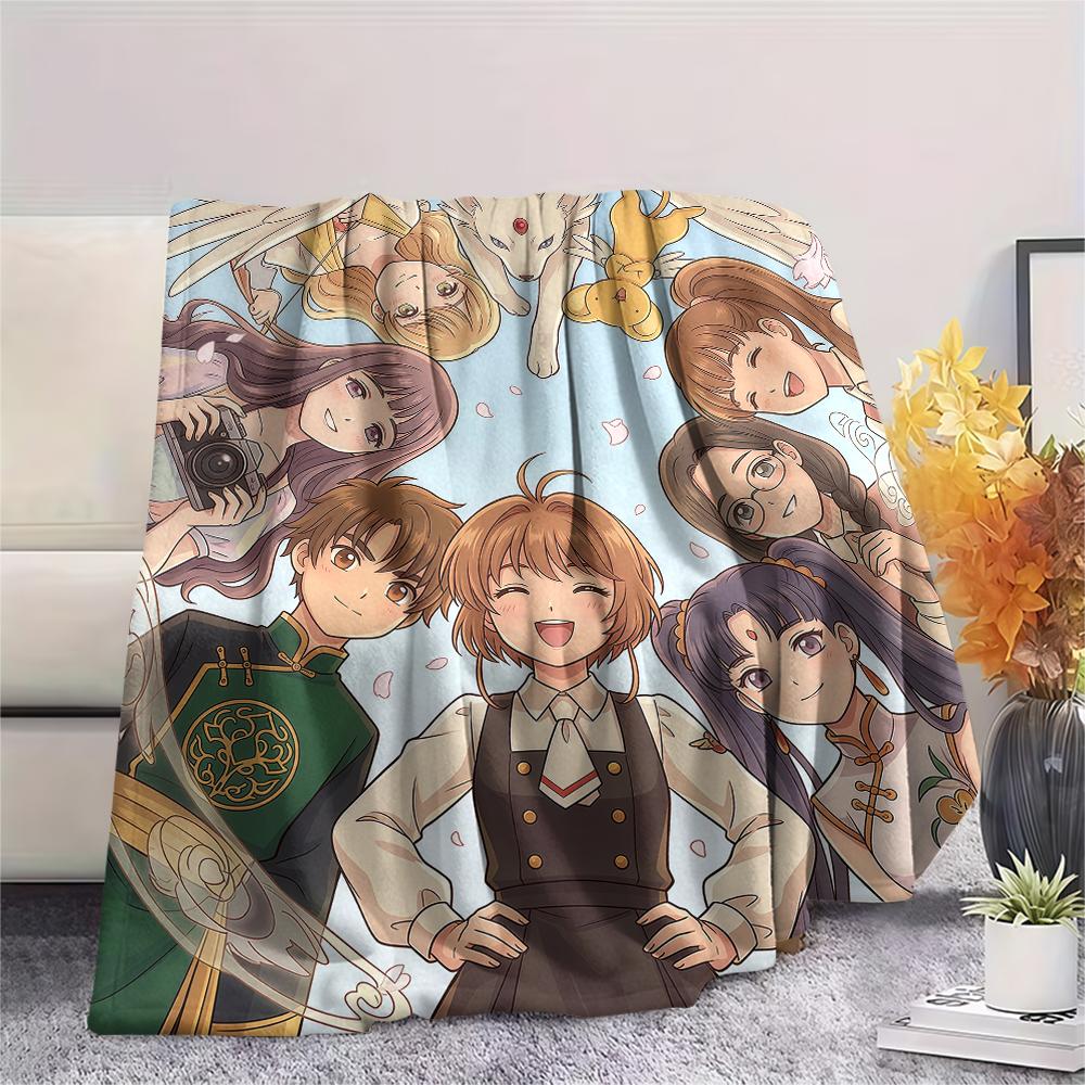 Cardcaptor Sakura charactersPrint Flannel Blanket, High Quality Comfortable for All Seasons, Home Decor, Warmth and Comfort