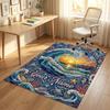 Ocean Waves Theme Soft Crystal Velvet Rug Custom Name & Text Print Non Slip Floor Rug for Bedroom Living Room