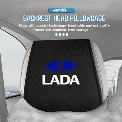 Car Styling Suede Seat Back Headrest Pillow Cover Dustproof Pad Accessories For Lada Xray Granta Priora Sedan Sport Kalina Vesta
