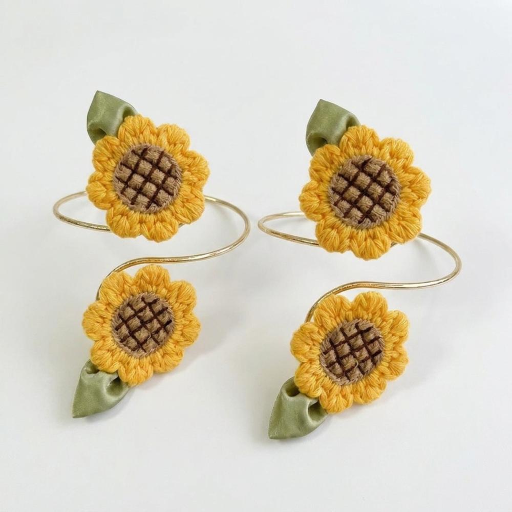 Metal Butterfly Sunflower Curtain Straps Fabric Sunflower Curtain Holders Living Room