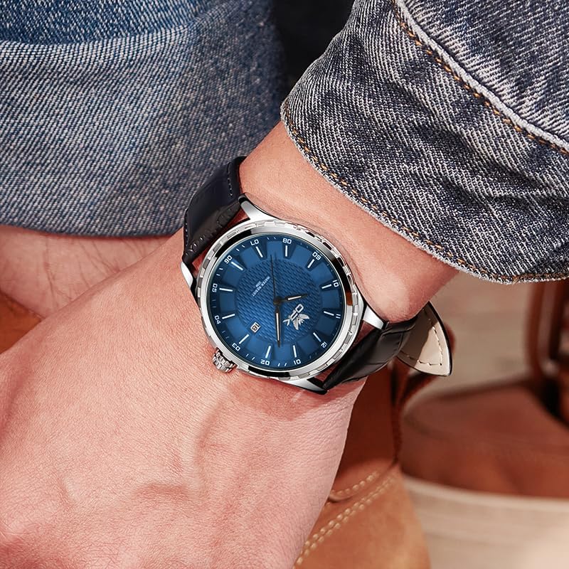 OPK Quartz Watch Stainless Date Perfect for High School Office Gift Blue Men's - Simple, Popular, Stylish, Fashionable, Steel, Waterproof, Classic,