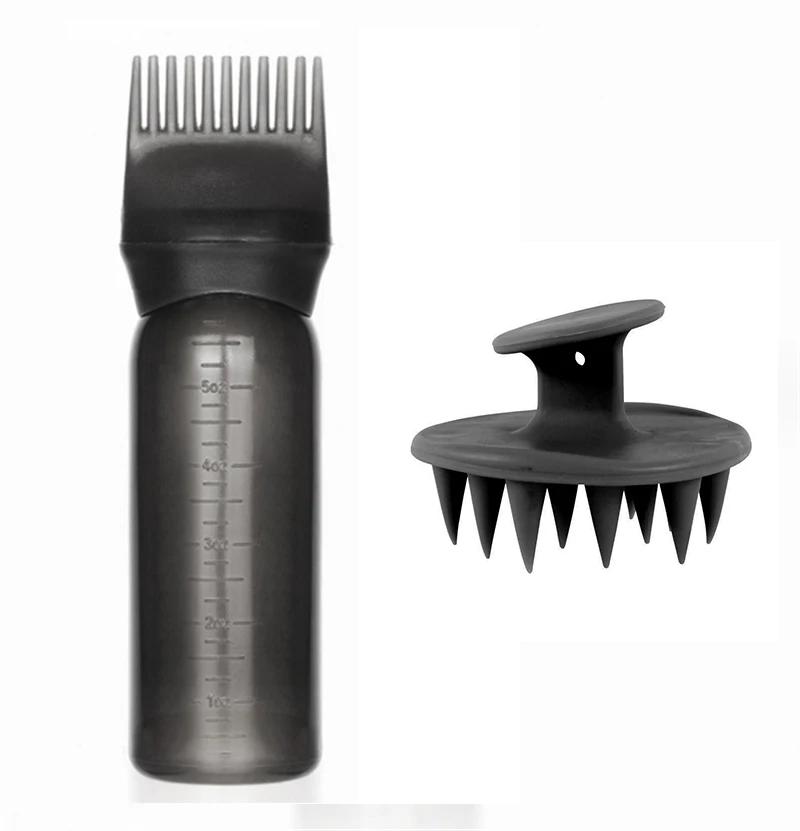 

BEPAN 2pcs Hair Root Comb Applicator Bottle Set Hair Dye Refillable Bottle Applicator Root Comb Applicator Bottle with Graduated Scale