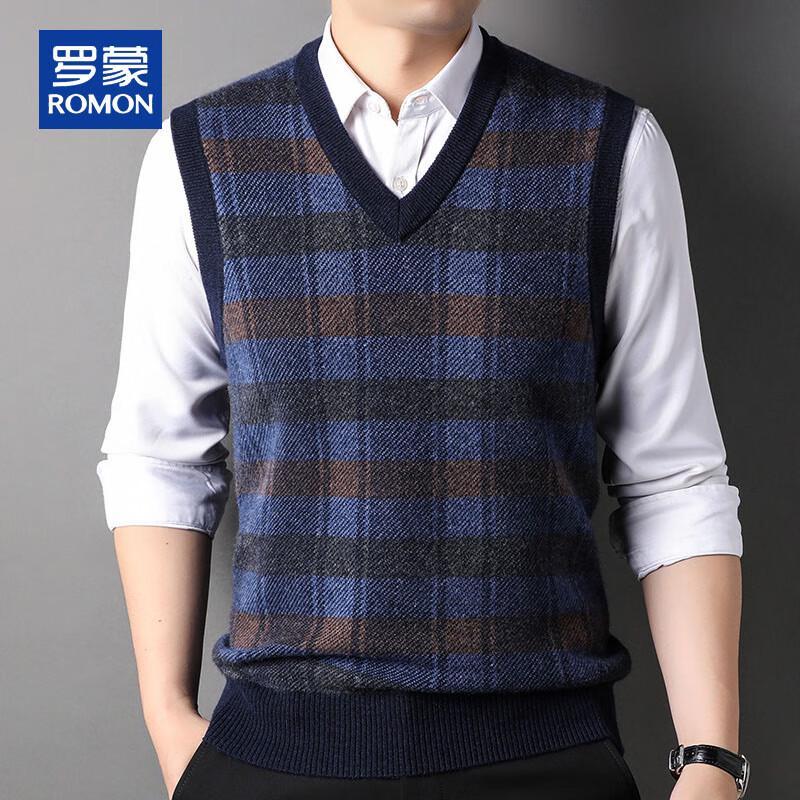 ROMON Men's 100% Cashmere V-Neck Sleeveless Vest