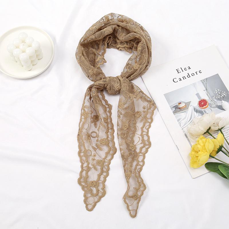 Spring Hot Selling Lace Solid Color Triangle Scarf Street Fashion Versatile Hollow Women's Flower Triangle Scarf