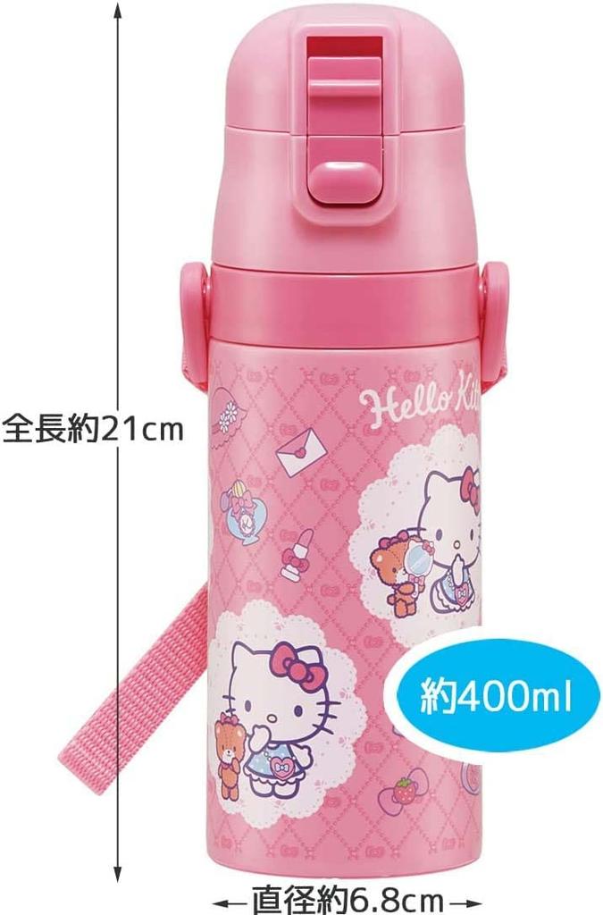 Skater Water Straw Cup Sanrio Hello Kitty Stylish Stainless Small Sports Water Children's Bottle, 2-Way, Drinking, 400ml, Drinking, 350ml, Design,