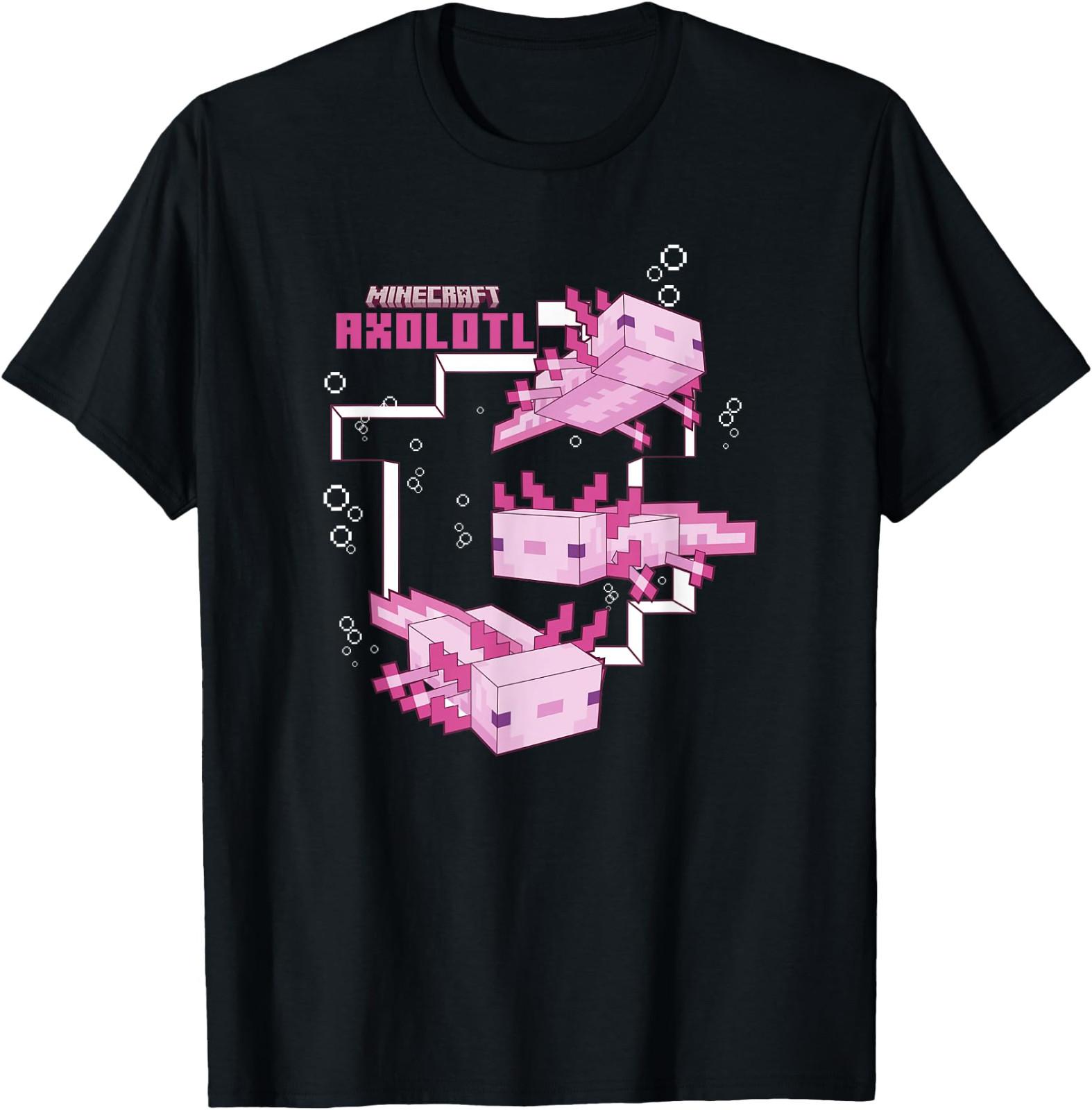 Minecraft Pink Axolotl Pond T-Shirt Gift for Friends All Size S-4XL XXL