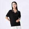 Women's 100% Mulberry Silk Polo Knit Short Sleeve