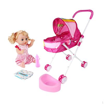 5Pcs Baby Doll Stroller Toy Set with for Girls Kids Ages 02 Years Rainbow