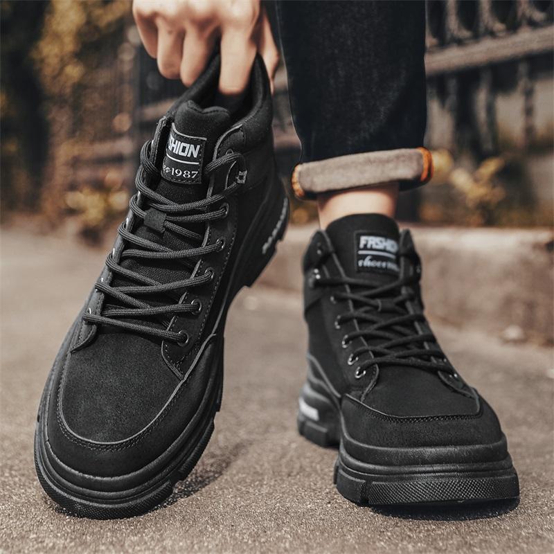 New Fashion Autumn And Winter Men's High Top Martin Boots Students Male Boys Trending Soft Sole Work Shoes Labor Protection Martin Sneakers