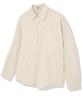 GUBIN Lettering Sleeve Striped Shirt - Beige