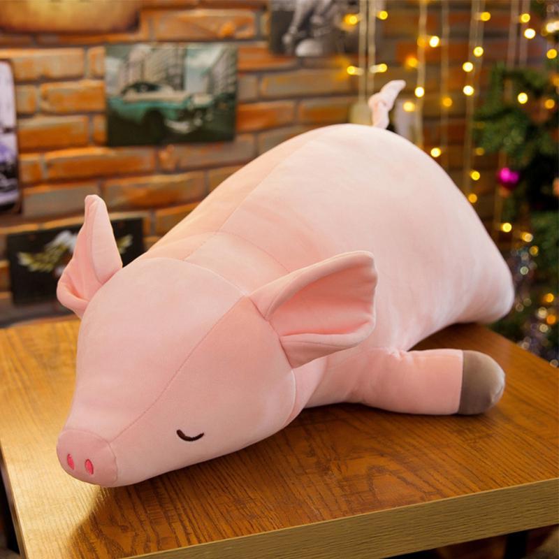 30CM Cartoon Pink Down Cotton Plush Pig Toy Throw Pillow