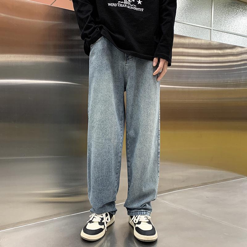 

Мужские ретро джинсы свободного кроя с прямыми штанинами - Повседневный стиль, американский уличный стиль 3XL