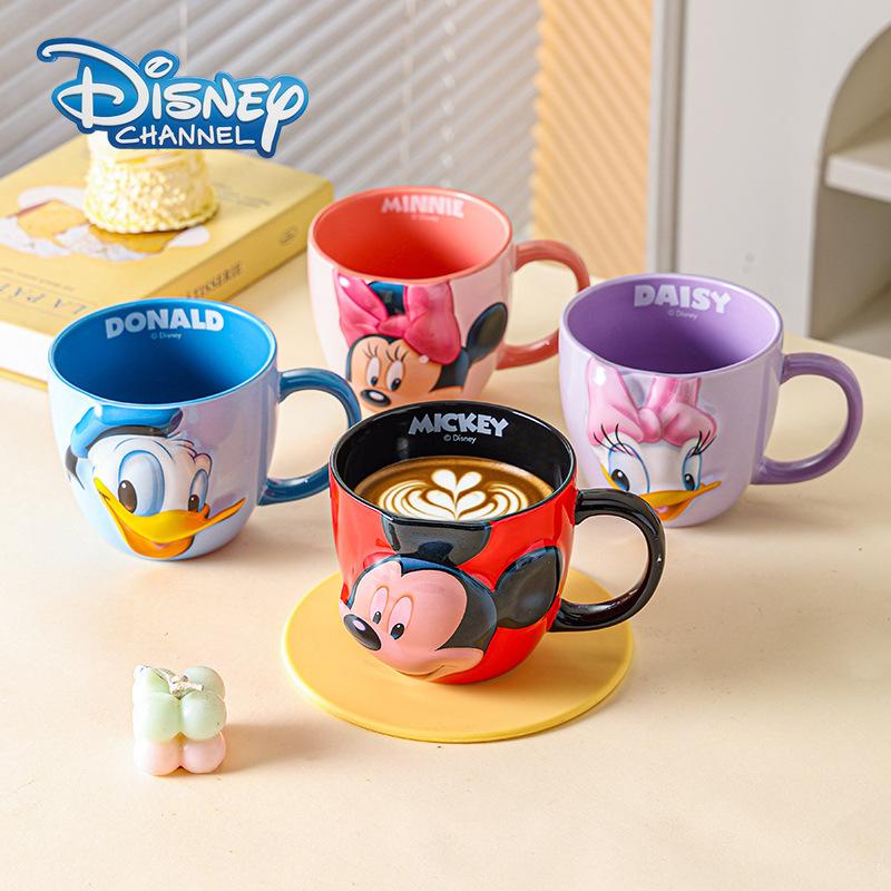 Disney Mickey Mouse 3D Mug Creative Ceramic Coffee Cup with Handle Good-looking Couple Cup Gift Home Office Cup