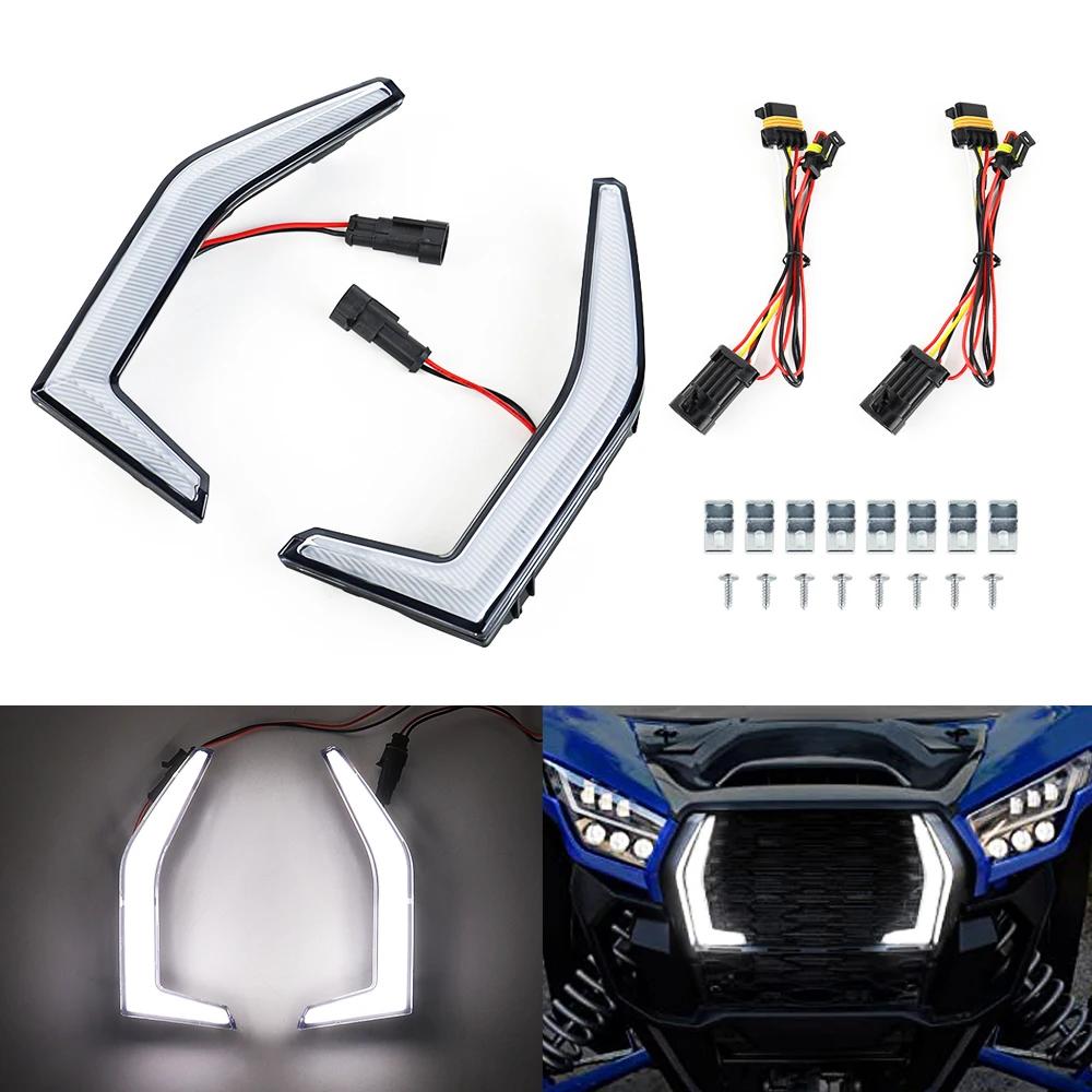Front LED Grille Accent Lights Fang Light for Kawasaki Teryx KRX 1000 2020-2025 Trail Special 2025-2025 UTV ATV Turn Signal