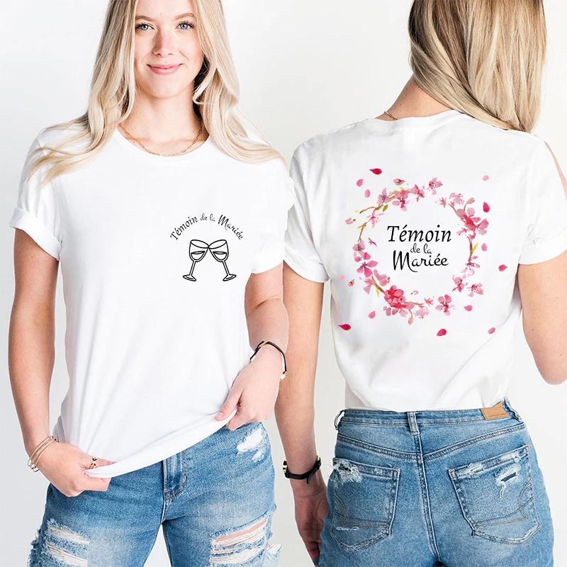French Girls Bachelorette Party Floral Tops Unisex Single Farewell Shirt Future Bride Short Sleeve Tees Team Bride Tshirt