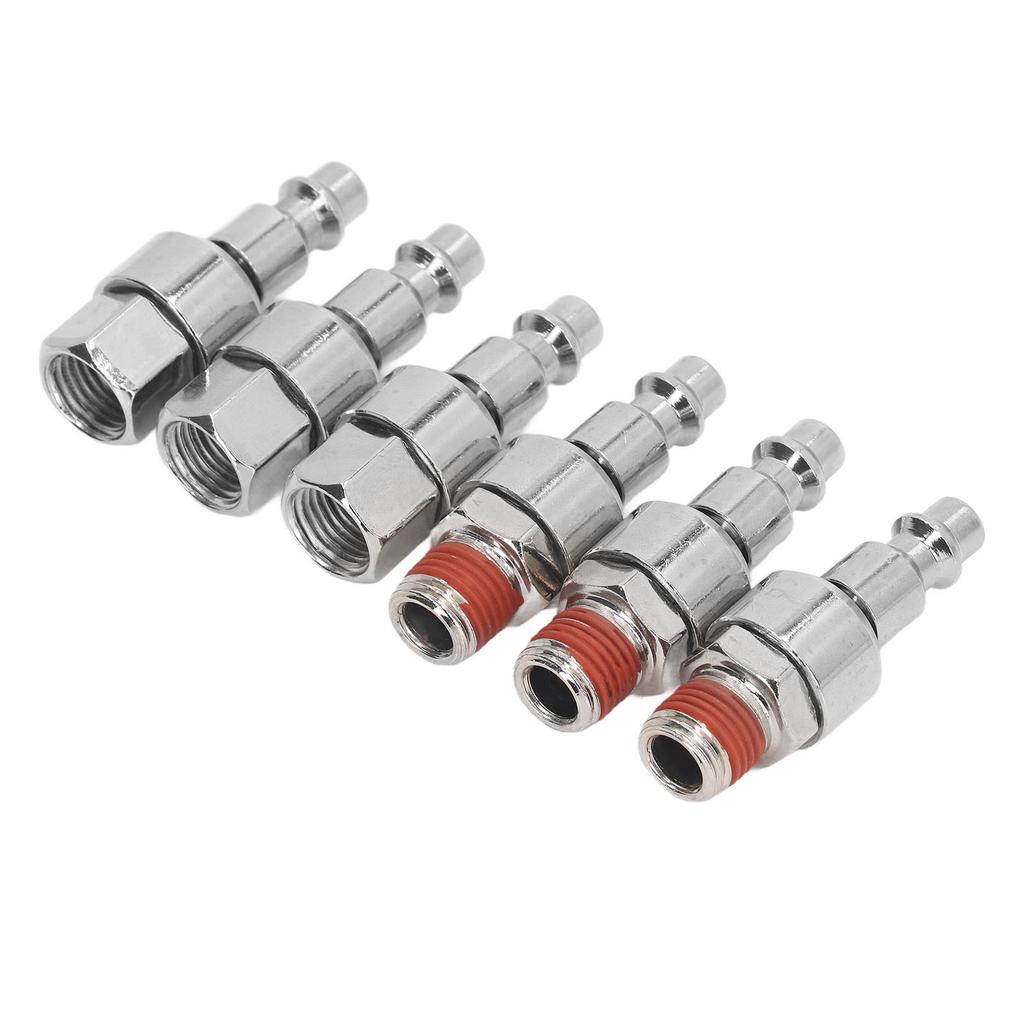 6 BUC Fitinguri Furtun Aer 1/4 Inch NPT Cuplă Aer Pivotantă 360 Grade Conectare Rapidă Oțel Inoxidabil