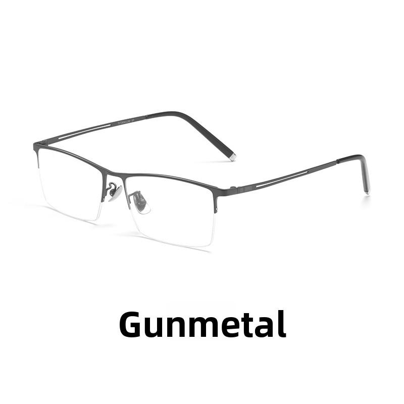 56mm-142mm New Men s Half Frame Rectangular Glasses Frame Big Face Myopia Anti Blue Light Reading Eyeglasses  +2.00 Anti blue light 0