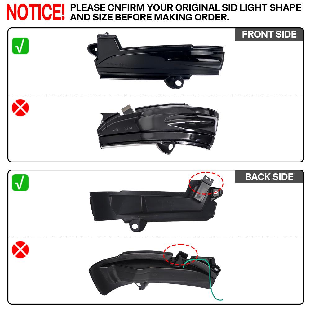 For Ford Fusion Mondeo USA Version 2013-2020 LED Dynamic Turn Signal Light Side Mirror Sequential Lamp Blinker Indicator