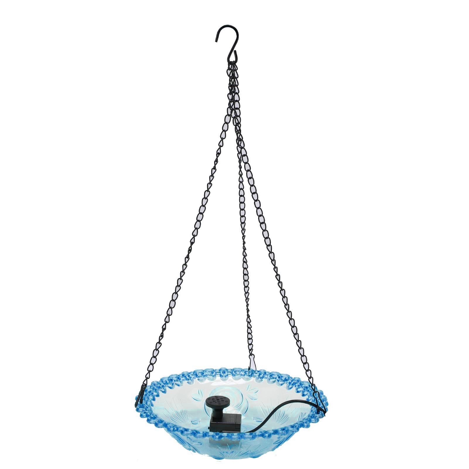 

Bird Bath Fountain for Outdoor Plastic Hanging USB Powered Hummingbird Feeder Water Fountain Bird Bath for Garden Yard синій