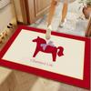 Red Cartoon Horse Welcome Doormat, Non‑Slip Anti‑Dirt Floor Mat, Vintage Cute Animal Print Entrance Rug, Decorative Carpet For F
