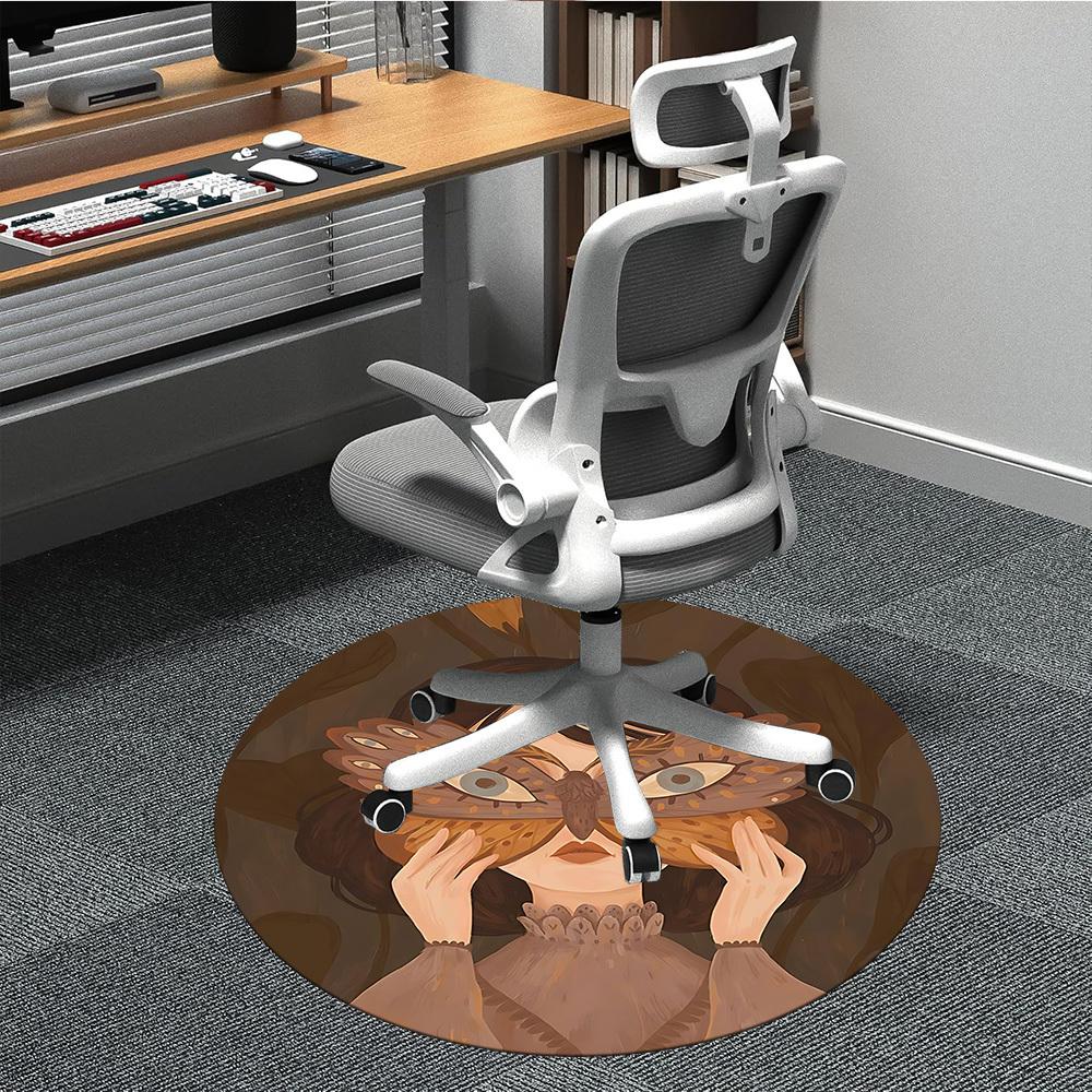 

1pc Butterfly Mask Office Round Area Rug, Under Office Chairs Bedroom Living Room Home Decor, Room Deco 80cm