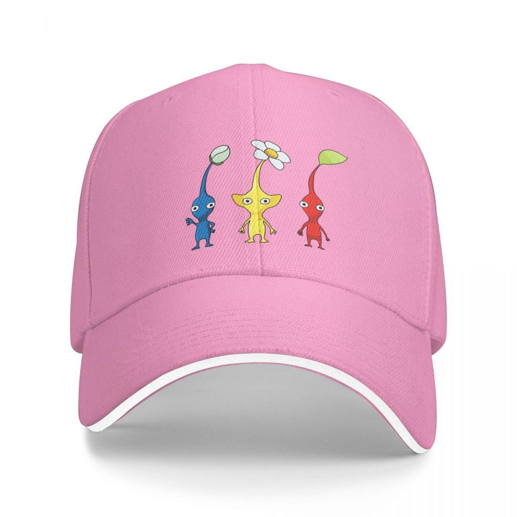 Blue, Yellow and Red Pikmin Sticker Set Baseball Cap Hats Rugby Wild Ball Hat Hats For Unisex Women'S