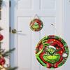 Christmas Funny Pendant Wooden Sign Decoration, Green Cartoon Character Pendant, Decorate Porch