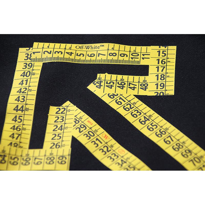 1243 Off-White 2025 Autumn/Winter New Tape Measure Arrow Ruler Tape Printed Hoodie Men's and Women's Hoodie