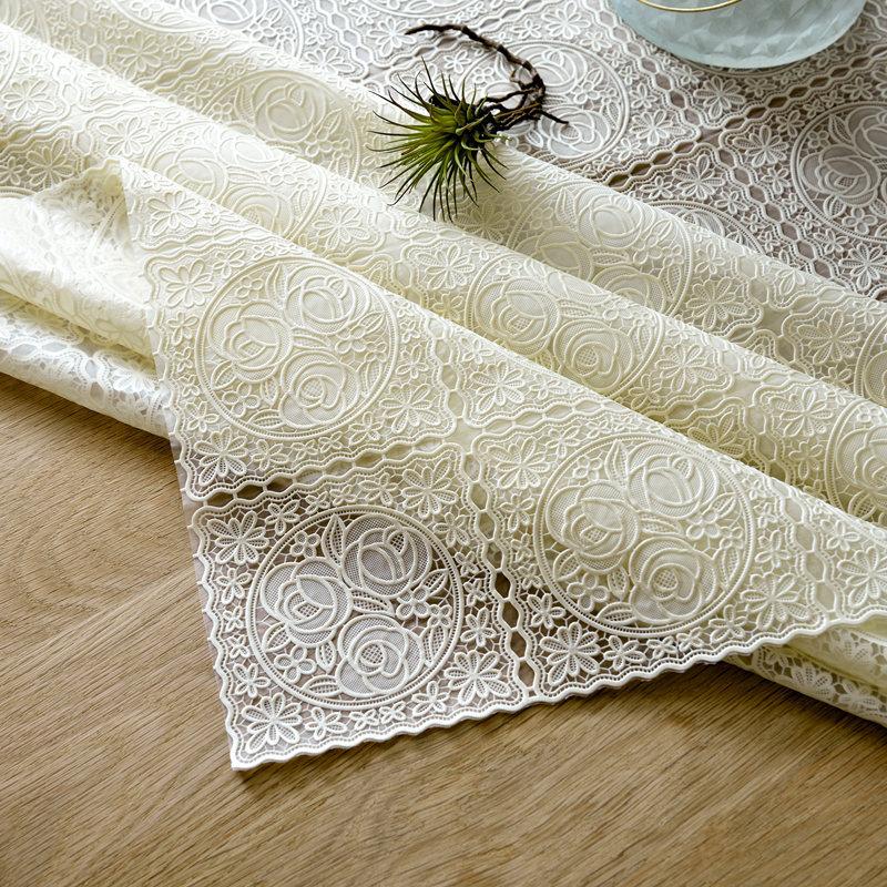 Factory Direct Sales Internet Celebrity Tablecloth Leave-In Waterproof, Oil-Proof And Scalding Rectangular Dining Table Cloth Tablecloth Lace Coffee