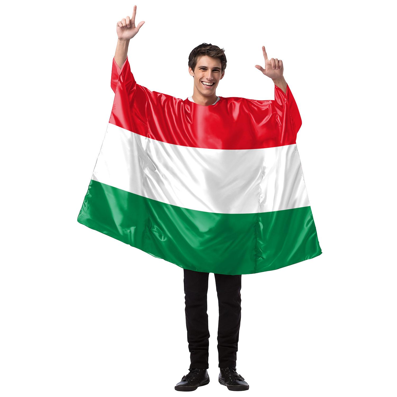 

Костюм з принтом прапора Масляного вівторка, дорослі Hungary-M size зелений