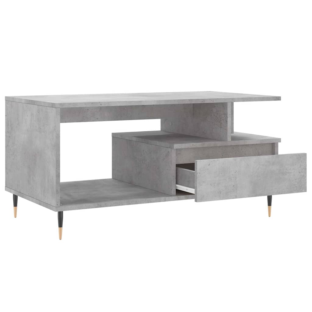 Coffee Table Concrete Grey 90x49x45 cm Wood Based Panel