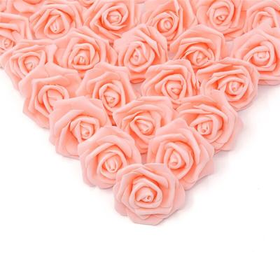 100 Adet Yapay Gül Çiçek Başları Gerçek Görünümlü Köpük Sahte Güller DIY Düğün Masaları Ev Dekorasyon için