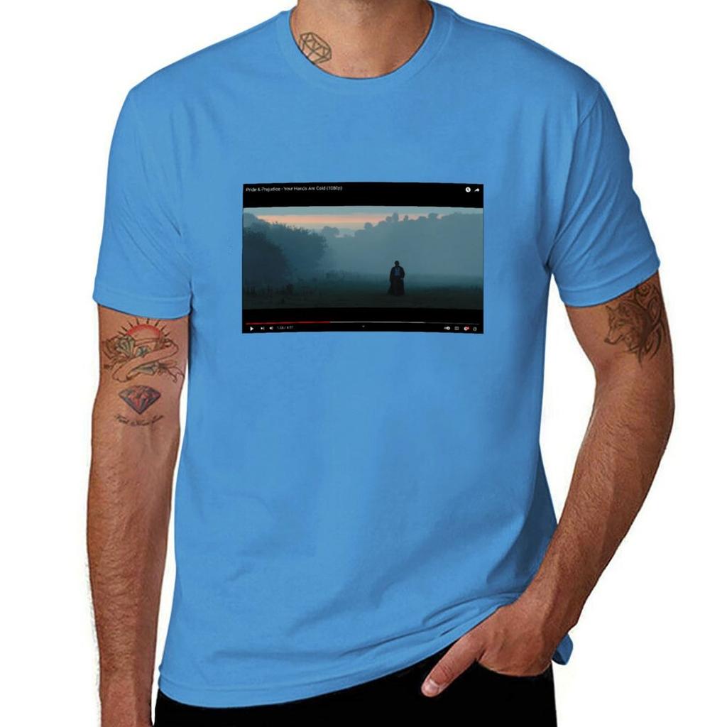 Mr. Darcy Walking Scene T-Shirt heavyweights rapper graphic tees cotton man t-shirts Men's t-shirt