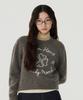 COVERNAT WOMAN Clover Heart Graphic Knit Beige
