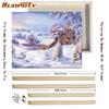 RUOPOTY 5D DIY obrázek podle čísel Zimní krajina Nástěnné umění Ručně malované Jedinečný dárek Barva podle čísla Sněhulák Vánoční dárek