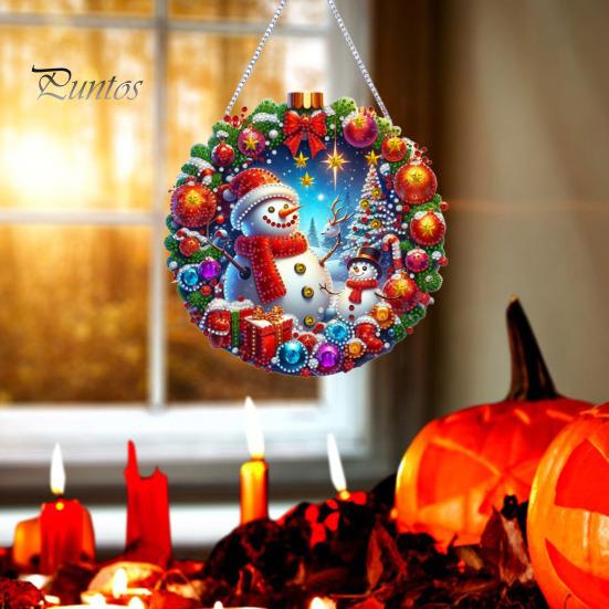 Vánoční přívěsek z drahokamu Závěsný Santa Sněhulák Ozdoba na strom DIY Oboustranné umění z drahokamu na stěnu Dveře Okno Dekorace krbu