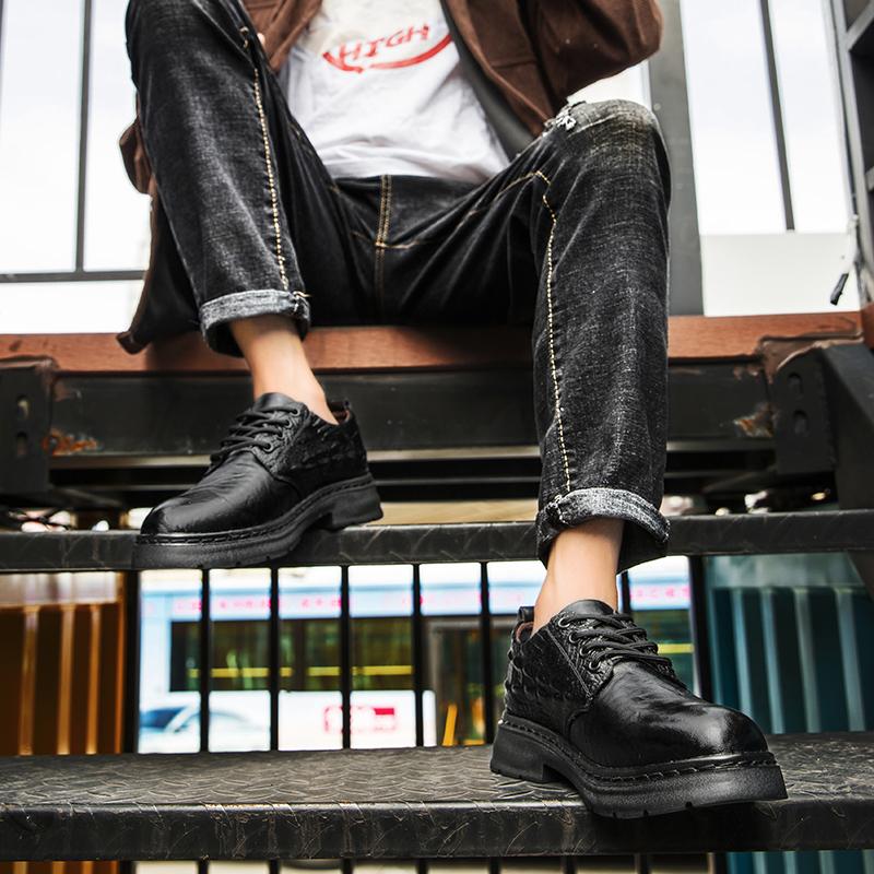 Men's Oxfords Shoes Leather Business Formal Dress Shoes Lace Up Outdoor Casual Shoes Comfortable Men Shoe