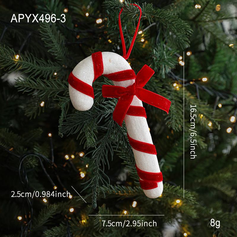 Christmas Tree Candy Ornaments Festive Candy Cane and Lollipop Decorations Hanging Pendants for New Year Home Party Scenes
